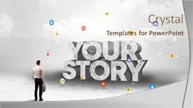  Presentation with social media - PPT layouts enhanced with young-businessman-standing-in-front background and a cream colored foreground