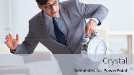  Presentation with caring - Cool new presentation theme with young-businessman-trying-to-work backdrop and a light blue colored foreground