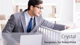  Presentation with caring - Theme consisting of young-businessman-trying-to-work background and a lemonade colored foreground