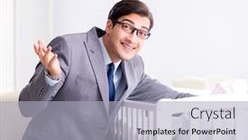  Presentation with caring - Presentation design featuring young-businessman-trying-to-work background and a light gray colored foreground
