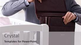  Presentation with caring - Presentation with young-businessman-trying-to-work background and a light gray colored foreground