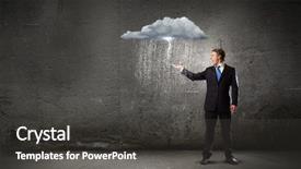  Presentation with failure - PPT layouts with young businessman under raining sky background and a  colored foreground