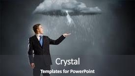  Presentation with failure - PPT layouts featuring young businessman under raining sky failure concept background and a dark gray colored foreground
