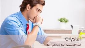  Presentation with bike - Presentation theme featuring young-businessman-using-bike background and a  colored foreground