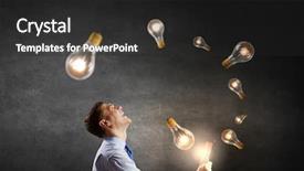  Presentation with tablet - Colorful presentation theme enhanced with young businessman using tablet pc backdrop and a  colored foreground