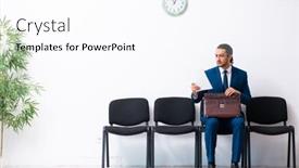  Presentation with interview - PPT layouts having young-businessman-waiting background and a pink colored foreground