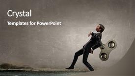  Presentation with wind - Presentation consisting of young businessman walking with wind background and a gray colored foreground