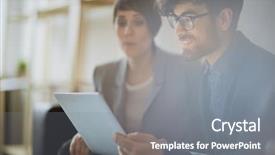  Presentation with haircut - Cool new slide deck with young-businessman-wearing-creative-haircut backdrop and a gray colored foreground