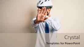  Presentation with bakground - Presentation theme having young-businessman-wearing-glasses background and a mint green colored foreground