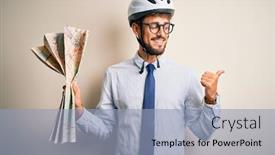  Presentation with bakground - PPT layouts having young-businessman-wearing-glasses background and a light blue colored foreground