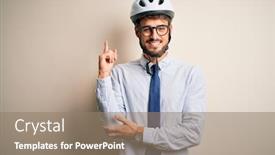  Presentation with bakground - Audience pleasing slide deck consisting of young-businessman-wearing-glasses backdrop and a coral colored foreground