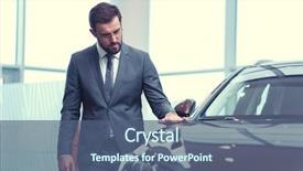  Presentation with ranning car on rroad - Amazing PPT layouts having young businessman with a car backdrop and a  colored foreground