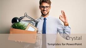  Presentation with beard - Beautiful slide set featuring young-businessman-with-beard-fired backdrop and a soft green colored foreground