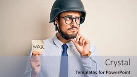 Presentation with beard - Beautiful presentation featuring young-businessman-with-beard-wearing backdrop and a light blue colored foreground