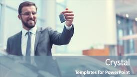  Presentation with keys - Cool new PPT layouts with young businessman with car keys backdrop and a seafoam green colored foreground
