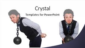  Presentation with brown sugar isolated on white - Presentation theme with young businessman with cuffs isolated background and a white colored foreground