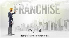  Presentation with new opportunity - Amazing PPT theme having young-businessman-with-hard-hat backdrop and a white colored foreground