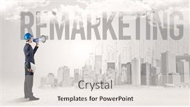  Presentation with new opportunity - Colorful presentation theme enhanced with young-businessman-with-hard-hat backdrop and a lemonade colored foreground