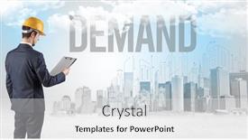  Presentation with hat - PPT theme with young-businessman-with-hard-hat background and a white colored foreground