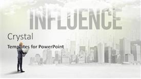  Presentation with hat - Presentation theme enhanced with young-businessman-with-hard-hat background and a sky blue colored foreground