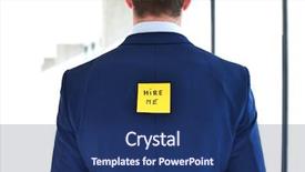  Presentation with note - Theme featuring young businessman with hire background and a ocean colored foreground