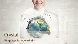  Presentation with nasa - Slides having young businessman with opened book in hands elements of this image are furnished by nasa background and a sky blue colored foreground