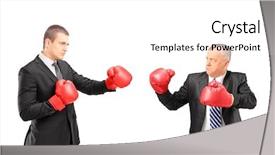  Presentation with angry - Audience pleasing presentation theme consisting of young businessman with red boxing backdrop and a  colored foreground