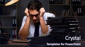  Presentation with young students working in groups - Slide set with young businessman working overtime late background and a wine colored foreground