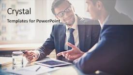  Presentation with young - PPT layouts having businessman on green road highway background and a light blue colored foreground