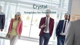  Presentation with airport - Amazing slide deck having young businessmen enter in airport backdrop and a sky blue colored foreground