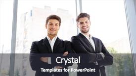  Presentation with confident - Amazing PPT theme having young businessmen standing with arms backdrop and a dark gray colored foreground