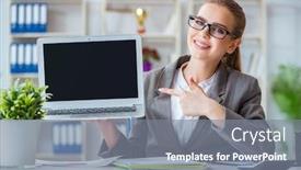  Presentation with accountant - PPT layouts enhanced with young-businesswoman-accountant-working background and a  colored foreground