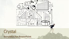  Presentation with great communication skills in business - PPT theme having young businesswoman carrying her great background and a soft green colored foreground