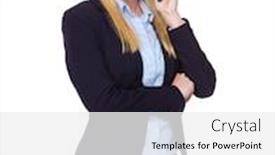  Presentation with chat - Colorful PPT theme enhanced with young businesswoman chat on cellphone backdrop and a white colored foreground