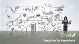  Presentation with strategy plan - Slide deck enhanced with young-businesswoman-drawing-strategy-plan background and a gray colored foreground