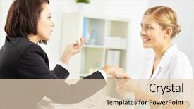  Presentation with nail salon - Amazing slide deck having young businesswoman expressing her emotions at nail salon backdrop and a lemonade colored foreground