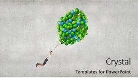  Presentation with sky - Beautiful PPT layouts featuring young businesswoman flying high backdrop and a light gray colored foreground