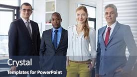  Presentation with smart - Amazing presentation design having young businesswoman holding smart phone backdrop and a ocean colored foreground