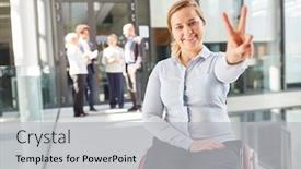  Presentation with inclusion - Audience pleasing PPT theme consisting of young-businesswoman-in-a-wheelchair backdrop and a light gray colored foreground