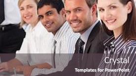  Presentation with office - Presentation theme enhanced with young-businesswoman-in-an-office background and a dark gray colored foreground