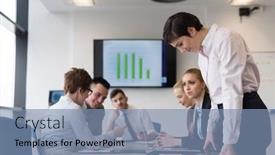  Presentation with casual young people - Theme featuring young businesswoman in casual hipster clothes working on tablet computer at modern startup business office people group working and brainstorming in background background and a seafoam green colored foreground