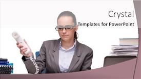  Presentation with disability office - PPT layouts featuring young-businesswoman-in-office-isolated background and a white colored foreground