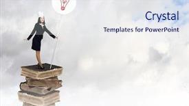  Presentation with standing out in the crowd - Amazing presentation theme having young businesswoman in paper crown backdrop and a  colored foreground