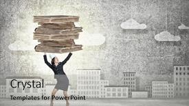  Presentation with paper heart from music book - Colorful theme enhanced with young businesswoman in paper crown backdrop and a  colored foreground