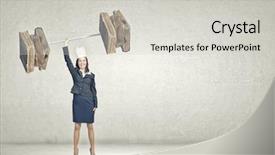  Presentation with paper heart book - Theme enhanced with young businesswoman in paper crown background and a  colored foreground