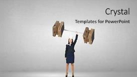  Presentation with crown - Colorful slide set enhanced with young businesswoman in paper crown backdrop and a  colored foreground