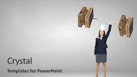  Presentation with paper heart book - Beautiful theme featuring young businesswoman in paper crown backdrop and a  colored foreground