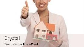  Presentation with pink white - Beautiful presentation theme featuring young-businesswoman-in-pink-jacket backdrop and a lemonade colored foreground