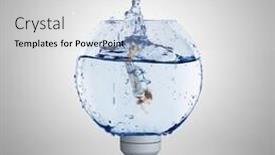  Presentation with blue crystal - Colorful slide set enhanced with young businesswoman in suit swimming in crystal blue water backdrop and a light gray colored foreground