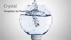  Presentation with crystal blue - Audience pleasing slide set consisting of young businesswoman in suit swimming in crystal blue water backdrop and a light gray colored foreground